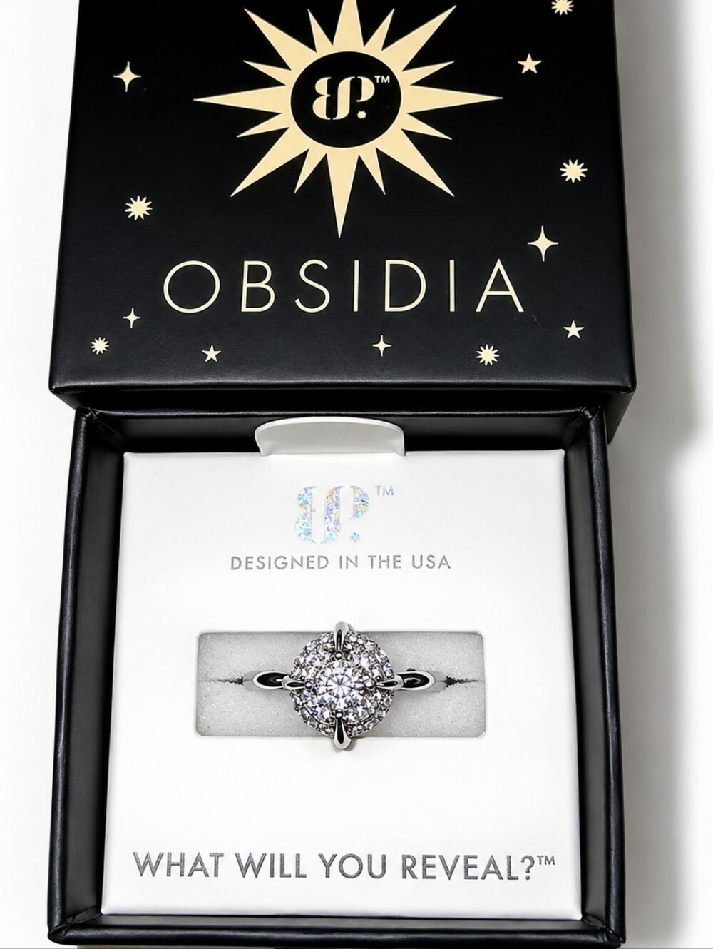 Bomb Party Obsidia The Gilded Dome Ring Size 8 NWT Hematite Plating